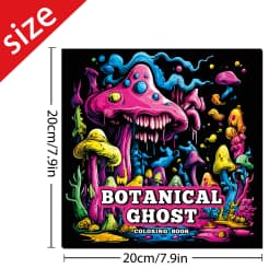 BOTANICAL GHOST Style Adult Coloring Book 20 Pages Elegant Pattern Drawing Book, Leisure Time Stress Relieving Art Painting Gift