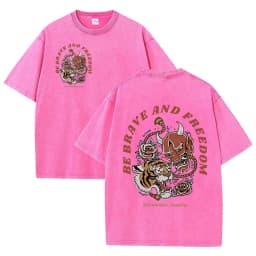 Tigers Est 1985 Sport Print Washed Women T-Shirt Summer Casual Retro T Shirts Snow Wash Tee Top Loose Unisex Retro Streetwear