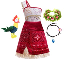 New Movie Girl Dress 2026 Halloween Party Ocean Adventure Costume Princess Clothes Children Vaiana Outfit Dress