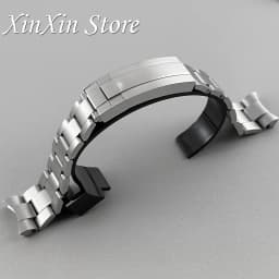 NH35 Part Glide Lock Clasp 20mm Width 904L Solid Stainless Steel Strap Brushed Polished Oyster Jubilee Presidential Bracelet