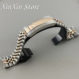 NH35 Part Glide Lock Clasp 20mm Width 904L Solid Stainless Steel Strap Brushed Polished Oyster Jubilee Presidential Bracelet