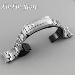 NH35 Part Glide Lock Clasp 20mm Width 904L Solid Stainless Steel Strap Brushed Polished Oyster Jubilee Presidential Bracelet