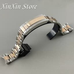 NH35 Part Glide Lock Clasp 20mm Width 904L Solid Stainless Steel Strap Brushed Polished Oyster Jubilee Presidential Bracelet