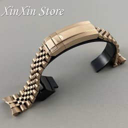 NH35 Part Glide Lock Clasp 20mm Width 904L Solid Stainless Steel Strap Brushed Polished Oyster Jubilee Presidential Bracelet