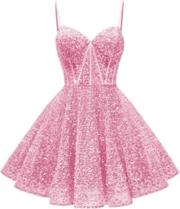 Spaghetti Straps Sequin Homecoming Dress Short Prom Gown with Pockets Evening Party Gowns cocktail dress party mini dresses