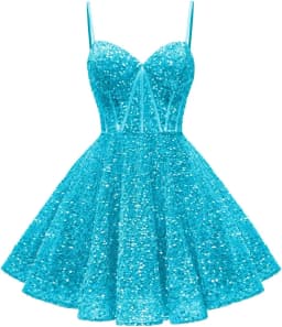 Spaghetti Straps Sequin Homecoming Dress Short Prom Gown with Pockets Evening Party Gowns cocktail dress party mini dresses