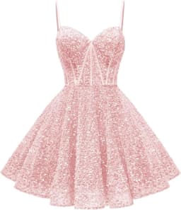 Spaghetti Straps Sequin Homecoming Dress Short Prom Gown with Pockets Evening Party Gowns cocktail dress party mini dresses
