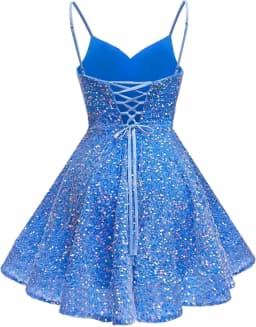 Spaghetti Straps Sequin Homecoming Dress Short Prom Gown with Pockets Evening Party Gowns cocktail dress party mini dresses