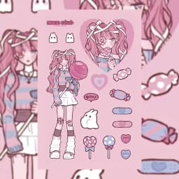 Korean Cute Sweet Cool Girl Character Stickers Handbook Diary Planner Scrapbook Phone Case Diy Decorative Stickers