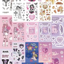 Korean Cute Sweet Cool Girl Character Stickers Handbook Diary Planner Scrapbook Phone Case Diy Decorative Stickers