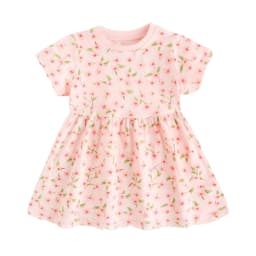 Sanlutoz Summer Short Sleeve Baby Girls Dress Little Kids Dresses Soft Clothing Holiday Casual