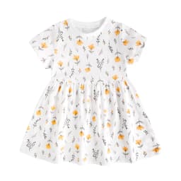 Sanlutoz Summer Short Sleeve Baby Girls Dress Little Kids Dresses Soft Clothing Holiday Casual