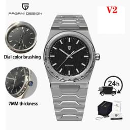 PAGANI DESIGN 2026 New VJ21 37MM Men Fashion Quartz Watch Sapphire Waterproof 10Bar Thin 7MM Luminous C3 Upgrade V2 Reloj Hombre