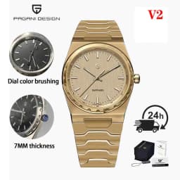 PAGANI DESIGN 2026 New VJ21 37MM Men Fashion Quartz Watch Sapphire Waterproof 10Bar Thin 7MM Luminous C3 Upgrade V2 Reloj Hombre