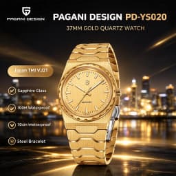 PAGANI DESIGN 2026 New VJ21 37MM Men Fashion Quartz Watch Sapphire Waterproof 10Bar Thin 7MM Luminous C3 Upgrade V2 Reloj Hombre