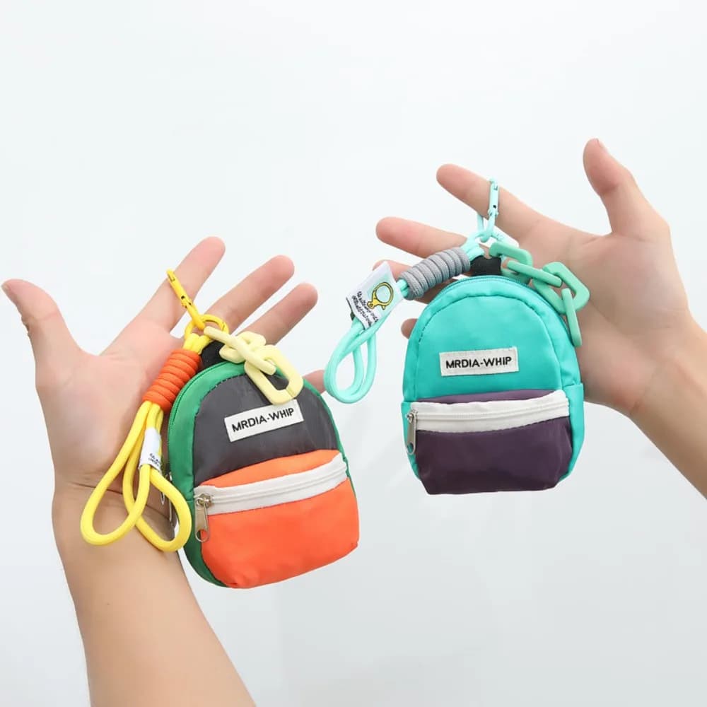 Kawaii Zipper Coin Purse Macaron Color Mini Earphone Bag Portable Key Chain Storage Bag Mini Purse Bag Pendant