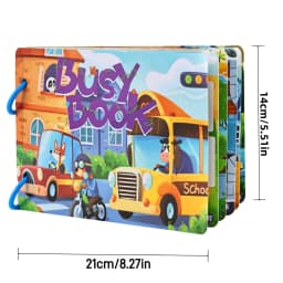 Children's Early Education Interactive Activity Book, Reusable Traffic-Themed Quiet Book, Vehicle Cognitive Recognition Shape and Color Matching Puzzle Game, DIY Toy to Develop Hands-On Skills, Suitable as a Holiday Gift for Boys and Girls Aged Three and Above