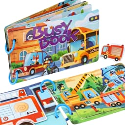 Children's Early Education Interactive Activity Book, Reusable Traffic-Themed Quiet Book, Vehicle Cognitive Recognition Shape and Color Matching Puzzle Game, DIY Toy to Develop Hands-On Skills, Suitable as a Holiday Gift for Boys and Girls Aged Three and Above
