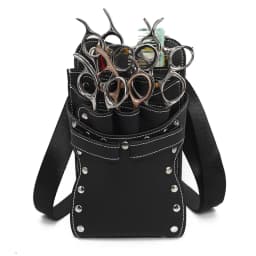 Professional 7-Pocket Hair Scissors Bag for Salon Barbers - Scissor Clips Holster Pouch Holder Case Belt - Hairdressing Tool