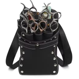 Professional 7-Pocket Hair Scissors Bag for Salon Barbers - Scissor Clips Holster Pouch Holder Case Belt - Hairdressing Tool