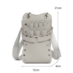 Professional 7-Pocket Hair Scissors Bag for Salon Barbers - Scissor Clips Holster Pouch Holder Case Belt - Hairdressing Tool