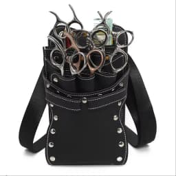 Professional 7-Pocket Hair Scissors Bag for Salon Barbers - Scissor Clips Holster Pouch Holder Case Belt - Hairdressing Tool