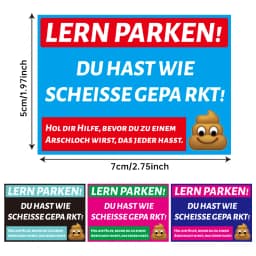 160 Pcs Funny German Parking Warning Stickers , Humorous Car Reminder Labels with Cartoon Design, Single Use,Car Stickers.