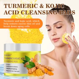 50pcs Turmeric Kojic Acid Cleansing Pads Exfoliating Pads Facial Sponges For Cleansing Exfoliating Daily Cleansing Skin Care