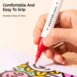 Deli Dual-Tip Acrylic Markers Set Highlighters Art Brush Paint Pens for Doodling Hand Drawing Multiple Sizes 12/24/36/48 Pcs