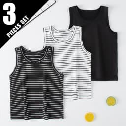 1/2/3 Pcs Children's Four Seasons Joker Striped Vest Boy Leisure Sports Comfortable Bottoming Shirt Girl Thin Cute Multicolor T
