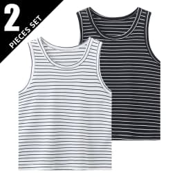 1/2/3 Pcs Children's Four Seasons Joker Striped Vest Boy Leisure Sports Comfortable Bottoming Shirt Girl Thin Cute Multicolor T