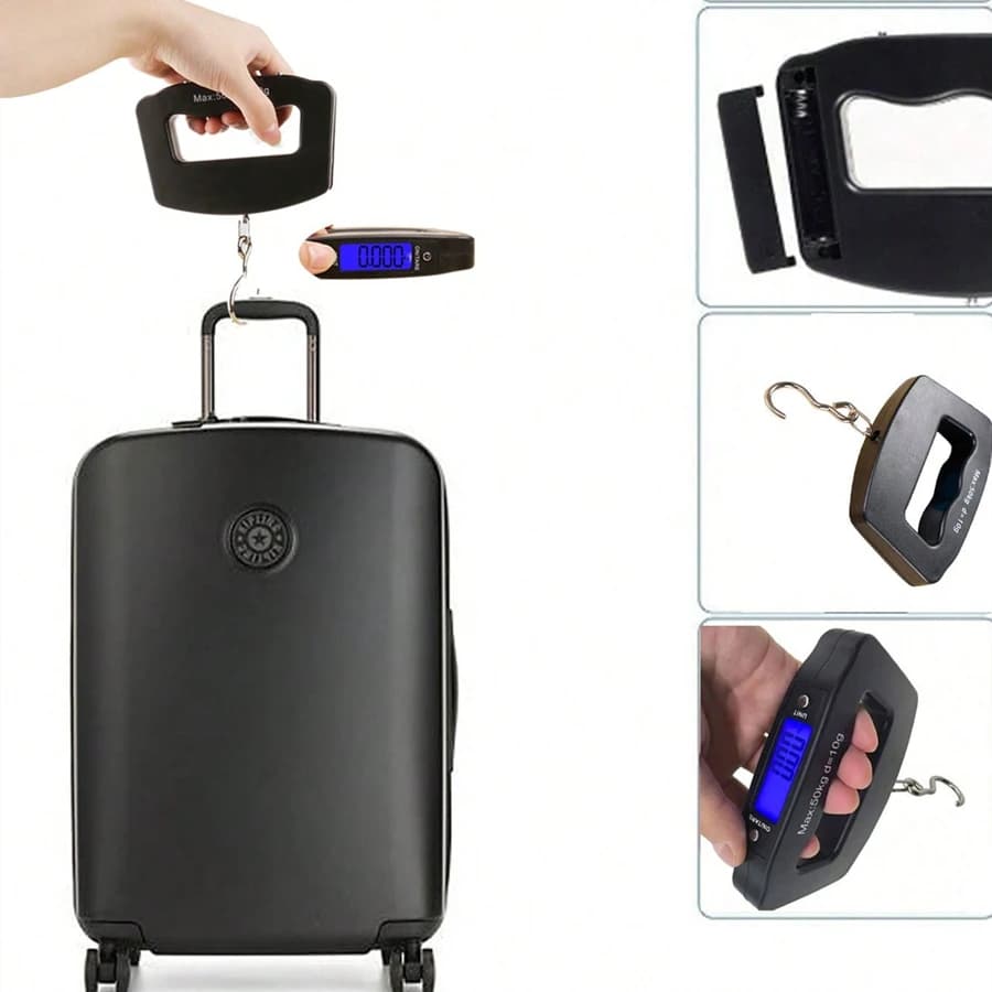 Portable Scale Digital LCD Display 110lb/50kg Electronic Luggage Hanging Hook Suitcase Travel Baggage Bag Weight Balance Tools