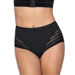 3Pcs/Set Shapewear Women Mid-Rise Shaping Briefs with Mesh Striped Back Plus Size Slimming Underwear Comfort Wear Panties M-3XL