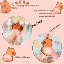 1pc Capybara Squeeze Stress Relief Pen 0.5mm Black Ink, Quick-Dry Retractable Ideal for School & Office Supplies