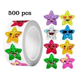 500Pcs Glitter Star Stickers for Kids School Teacher Reward Sticker Cute Party Decor Business Label Scrapbooking Stickers