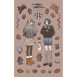 Korean DOMI Out-Of-Print Double Character Sticker Cartoon Sweet Cool Girl Hand Account Phone Case Ipad DIY Decorative Stickers