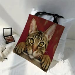 1pc Cute Cartoon Cat Shoulder Bags Funny Animal The Starry Night Shoulder Bags Casual Fashionable Bag, Multi Functional Handbag
