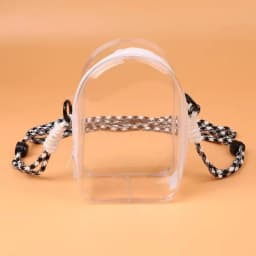 For 15cm Labubu v2 sitting party cotton doll crossbody pain bag pvc storage bag hairball Dolls Display Bag (No dolls)