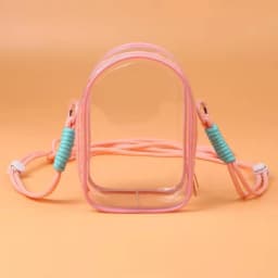 For 15cm Labubu v2 sitting party cotton doll crossbody pain bag pvc storage bag hairball Dolls Display Bag (No dolls)