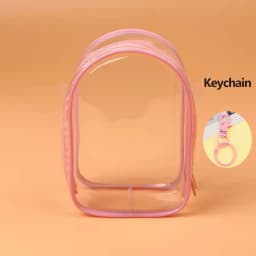 For 15cm Labubu v2 sitting party cotton doll crossbody pain bag pvc storage bag hairball Dolls Display Bag (No dolls)