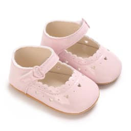 Solid Color Baby Girl Mary Jane Shoes With Soft Rubber Sole Anti Slip Spring And Autumn Princess Shoes Suitable For 0-18M Babies