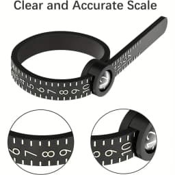 Adjustable Ring Sizer with Magnifier US/UK/EU/HK Size Chart Reusable Finger Measuring Tool for Accurate Ring Sizing