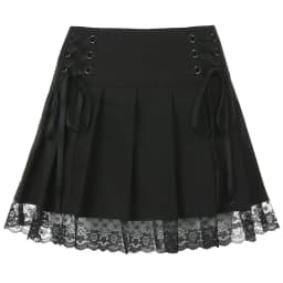 Goth Mall Gothic Pleated Mini Skirts Women Vintage Harajuku Emo Alt Clothes High Waist Lace Ruffles Skirt Harajuku Korean Style