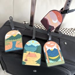 1/3/6pcs landscape luggage tags, station travel luggage check-in, anti loss tags, personal belongings identification tags, airpo