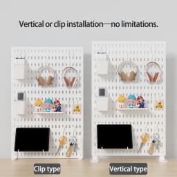 No-Drill Clamp-On Standing Pegboard Storage Organizer, Desktop Rack with DIY Accessories, Office Desk Stationery Holder