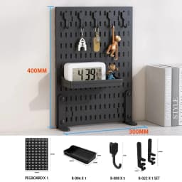 No-Drill Clamp-On Standing Pegboard Storage Organizer, Desktop Rack with DIY Accessories, Office Desk Stationery Holder