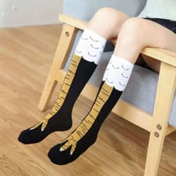 Internet celebrity funny novel chicken claw socks heart machine showing slimming over knee socks ostrich pattern chicken feet lo