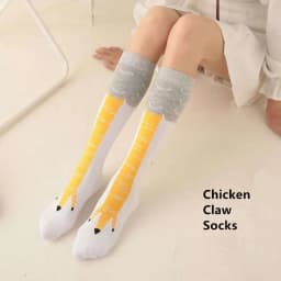 Internet celebrity funny novel chicken claw socks heart machine showing slimming over knee socks ostrich pattern chicken feet lo