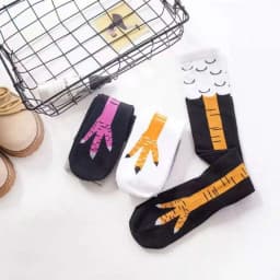 Internet celebrity funny novel chicken claw socks heart machine showing slimming over knee socks ostrich pattern chicken feet lo