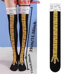 Internet celebrity funny novel chicken claw socks heart machine showing slimming over knee socks ostrich pattern chicken feet lo